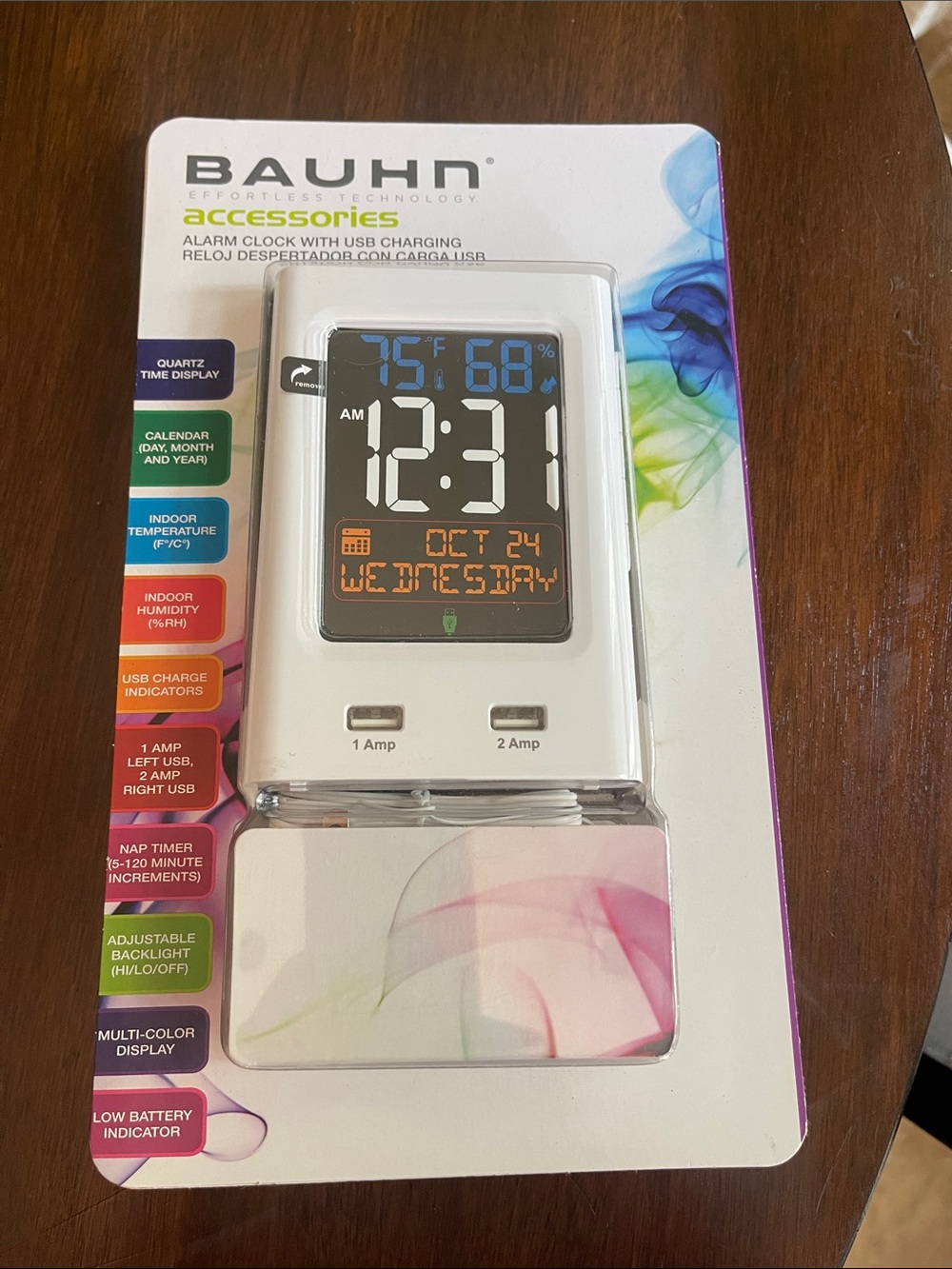 Bauhn Alarm Clock with USB charging station-new